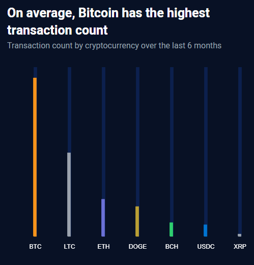 Recuento de transacciones de los últimos seis meses en BitPay