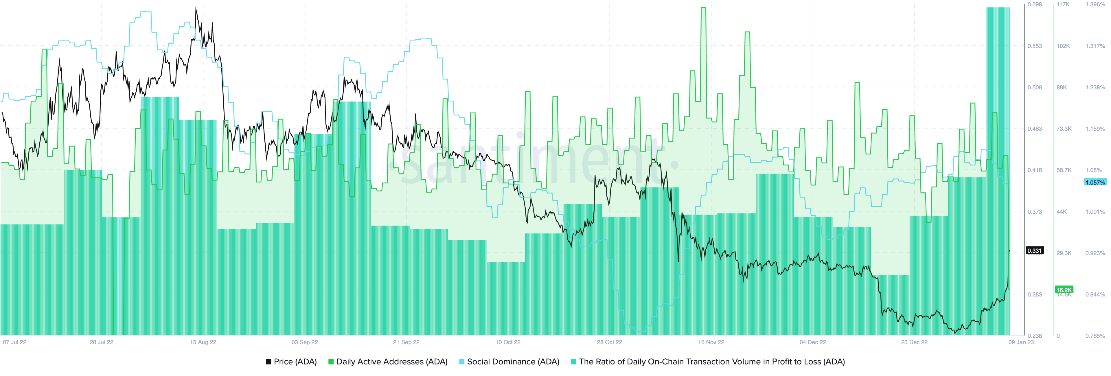 Métricas en cadena de Cardano