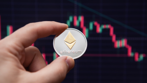 Etéreo moneda criptográfica.  moneda ethereum en gráficos de cambio.  moneda electrónica Ethereum.  Predicciones del precio de Ethereum