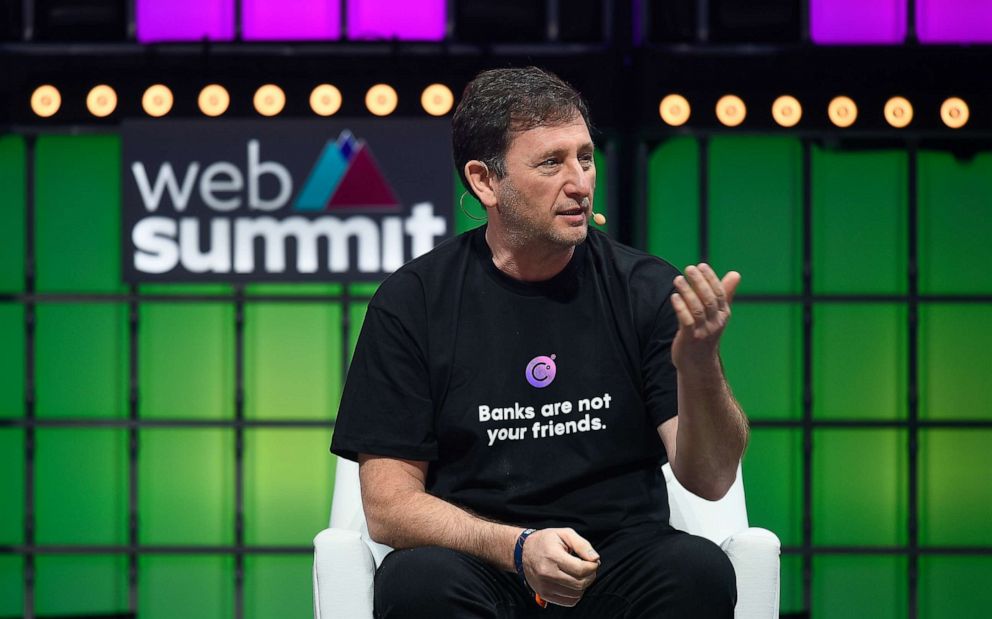 FOTO: Alex Mashinsky, fundador y director ejecutivo de Celsius, habla en la Web Summit 2021 en Lisboa, Portugal.