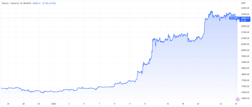 BTC Price Chart by TradingView