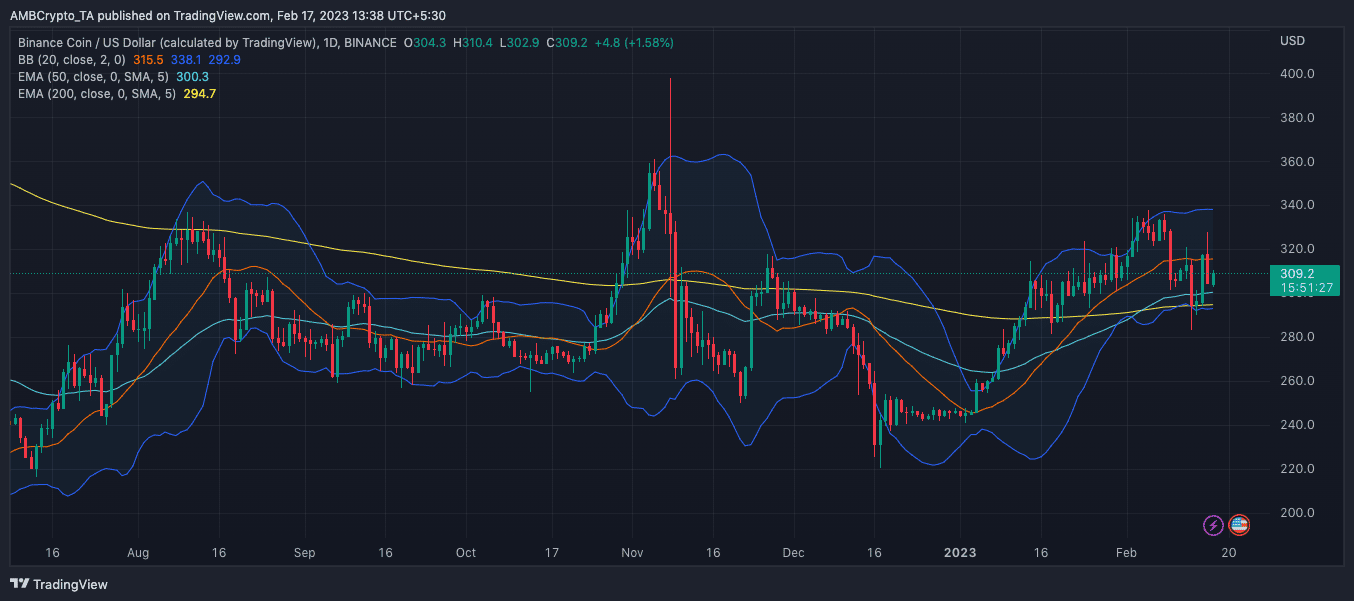 Acción del precio de Binance Coin