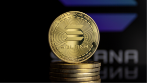 Solana Coin (SOL-USD) frente al logo de Solana.  Predicciones de precios de Solana.