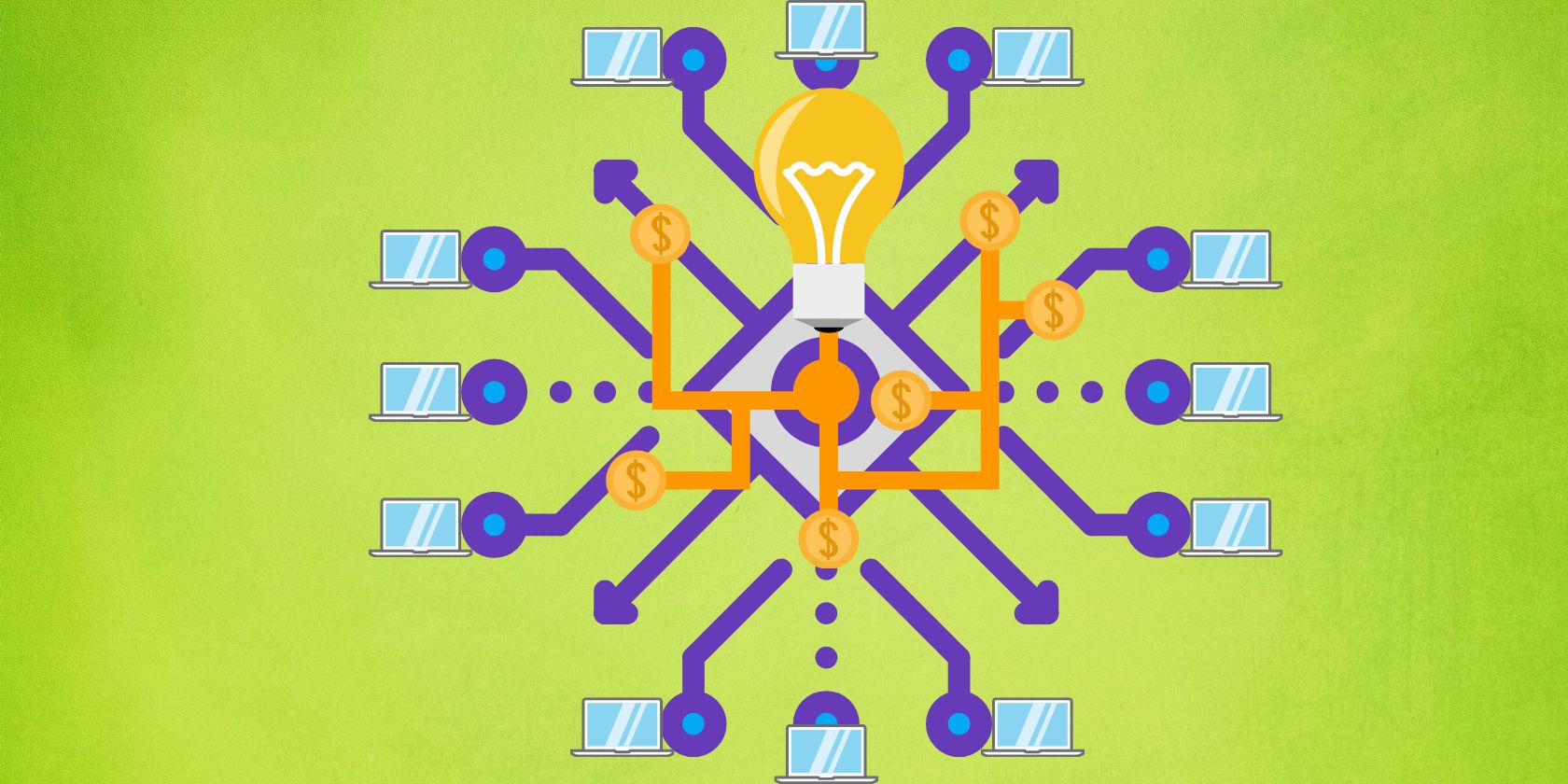 Ilustración de criptomoneda en una cadena de bloques