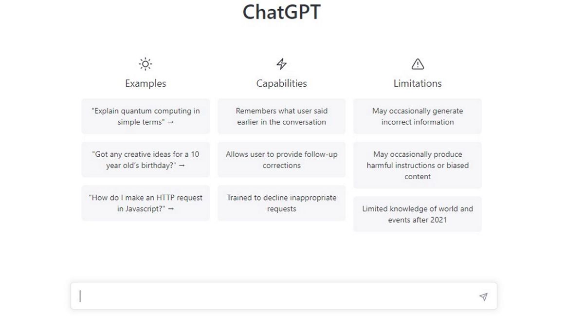 Interfaz ChatGPT