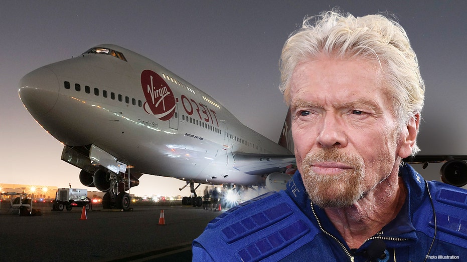 Sir Richard Branson en una ilustración fotográfica de Virgin Orbit