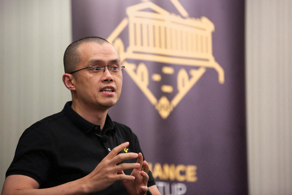 Zhao Changpeng, fundador y director ejecutivo de Binance, habla durante un evento en Atenas, Grecia, el 25 de noviembre de 2022. REUTERS/Costas Baltas