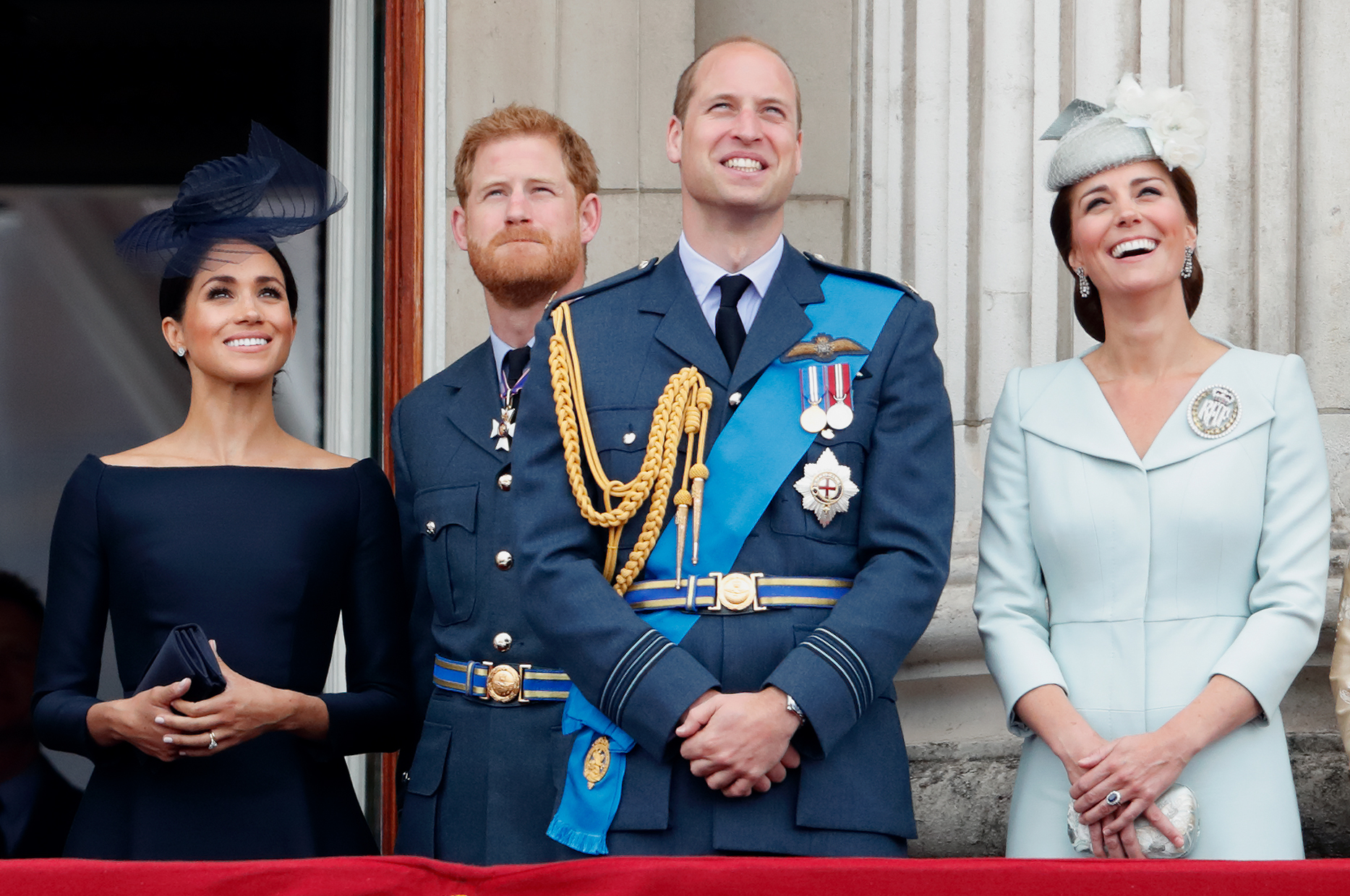 Meghan, duquesa de Sussex, príncipe Harry, duque de Sussex, príncipe Guillermo, duque de Cambridge y Catalina, duquesa de Cambridge