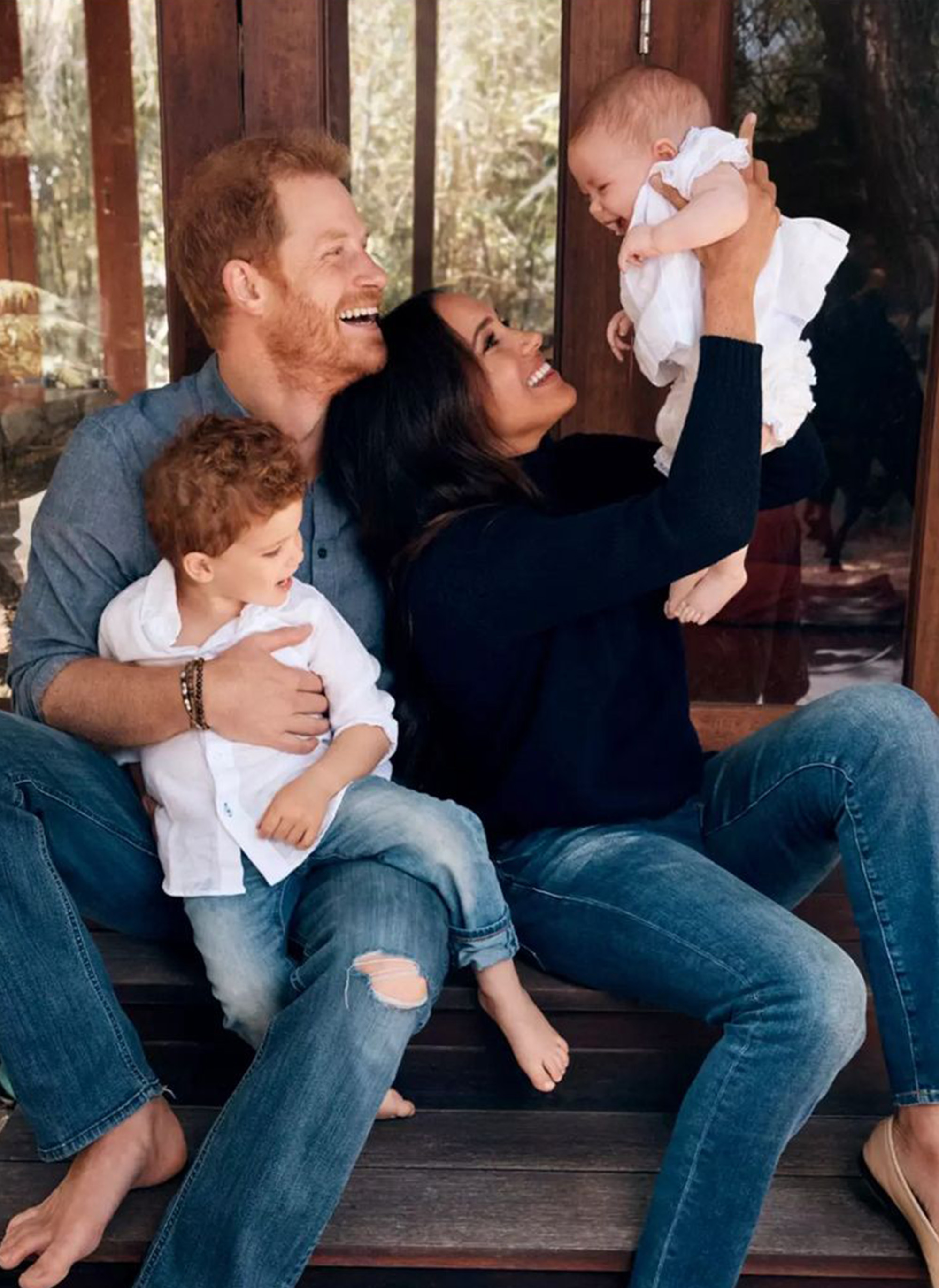 El príncipe Harry, Meghan Markle y sus hijos.