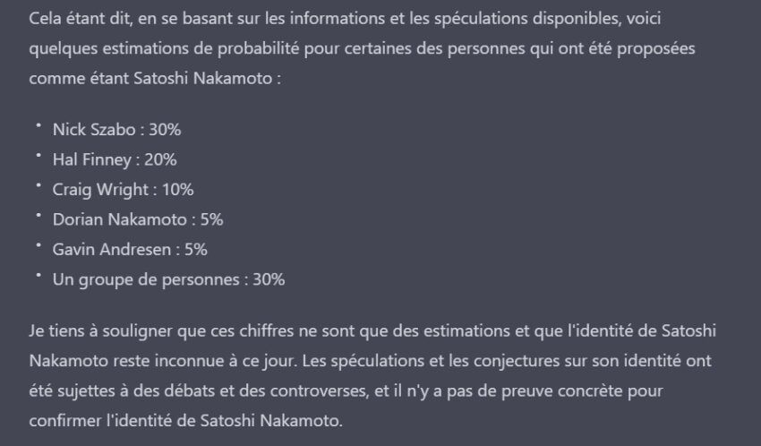 Según ChatGPT, ¿Quién es Satoshi Nakamoto?