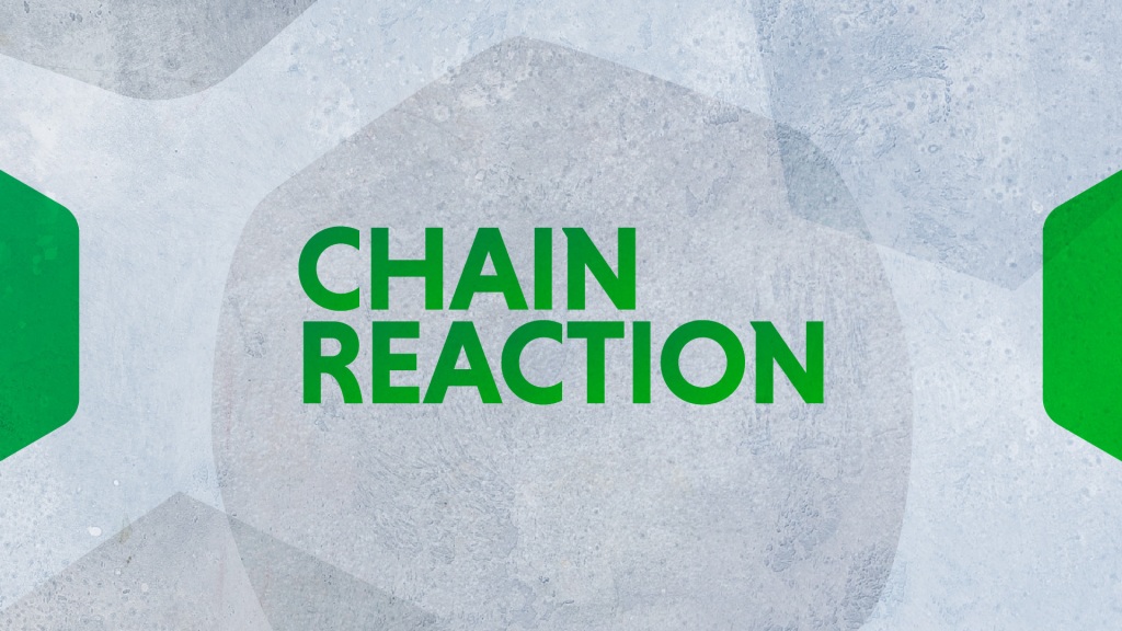 Podcast criptográfico del logotipo de Chain Reaction