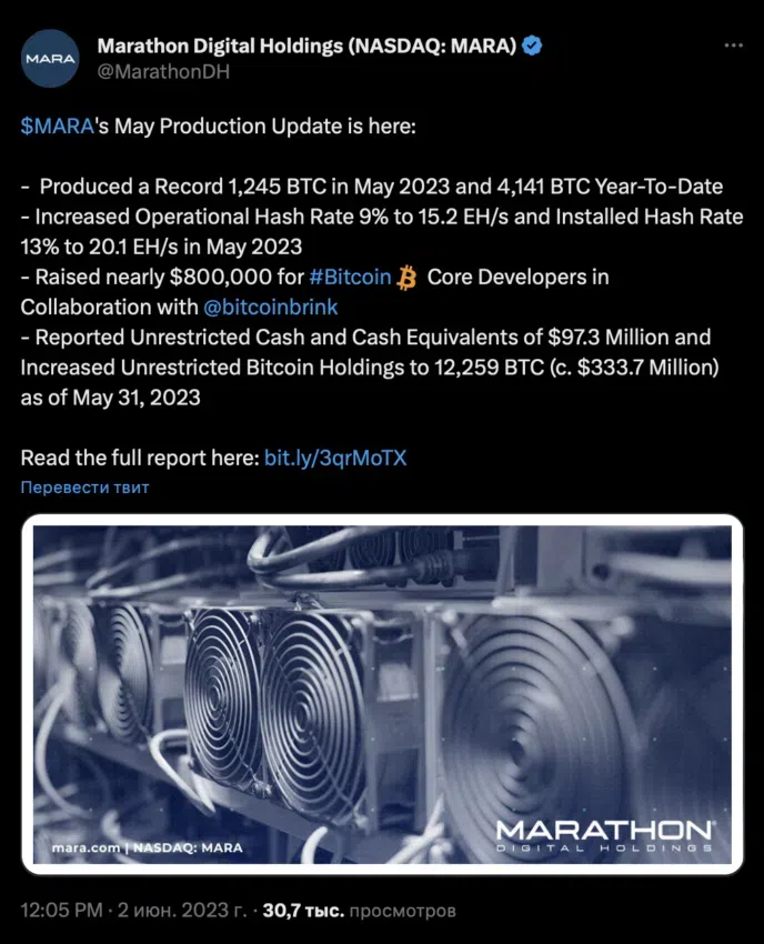 Marathon minería Bitcoin