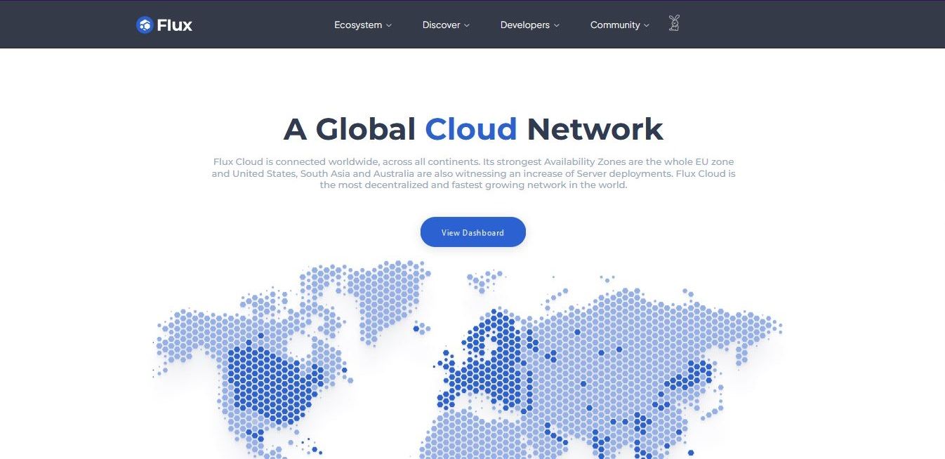 Captura de pantalla del sitio web de Flux Network