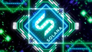 Arte conceptual de la cadena de bloques Solana (SOL-USD).