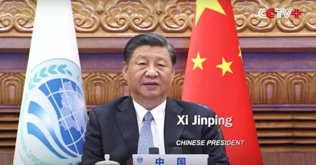 El presidente chino, Xi Jinping, durante la Cumbre de Cooperación de Shanghái (CCTV)