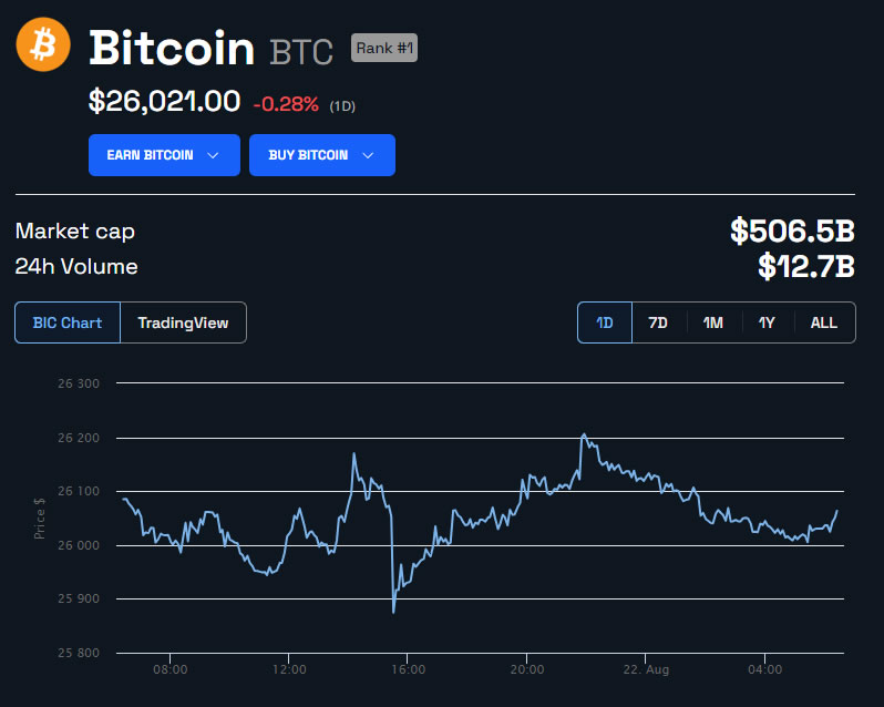 Precio de BTC - 1 día