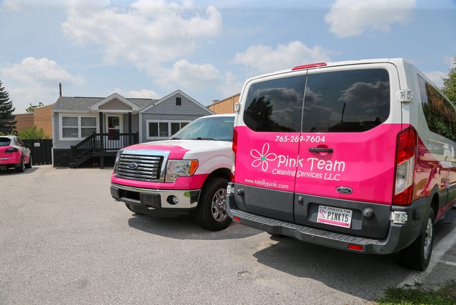 Una foto del edificio Pink Team Cleaning Services, el viernes 18 de agosto de 2023, en Lafayette Ind.