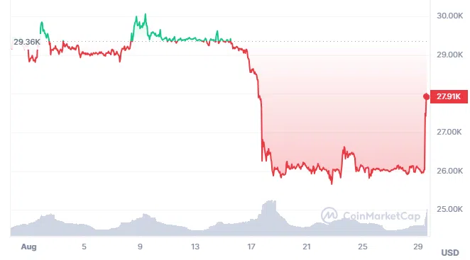 Precio de Bitcoin - 1 mes