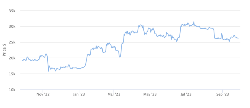 Precio de Bitcoin - 1 año