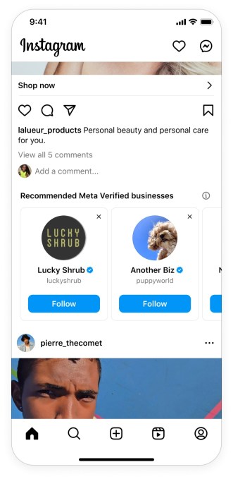 Biz recomendado para seguir en Instagram impulsado por Meta Verified