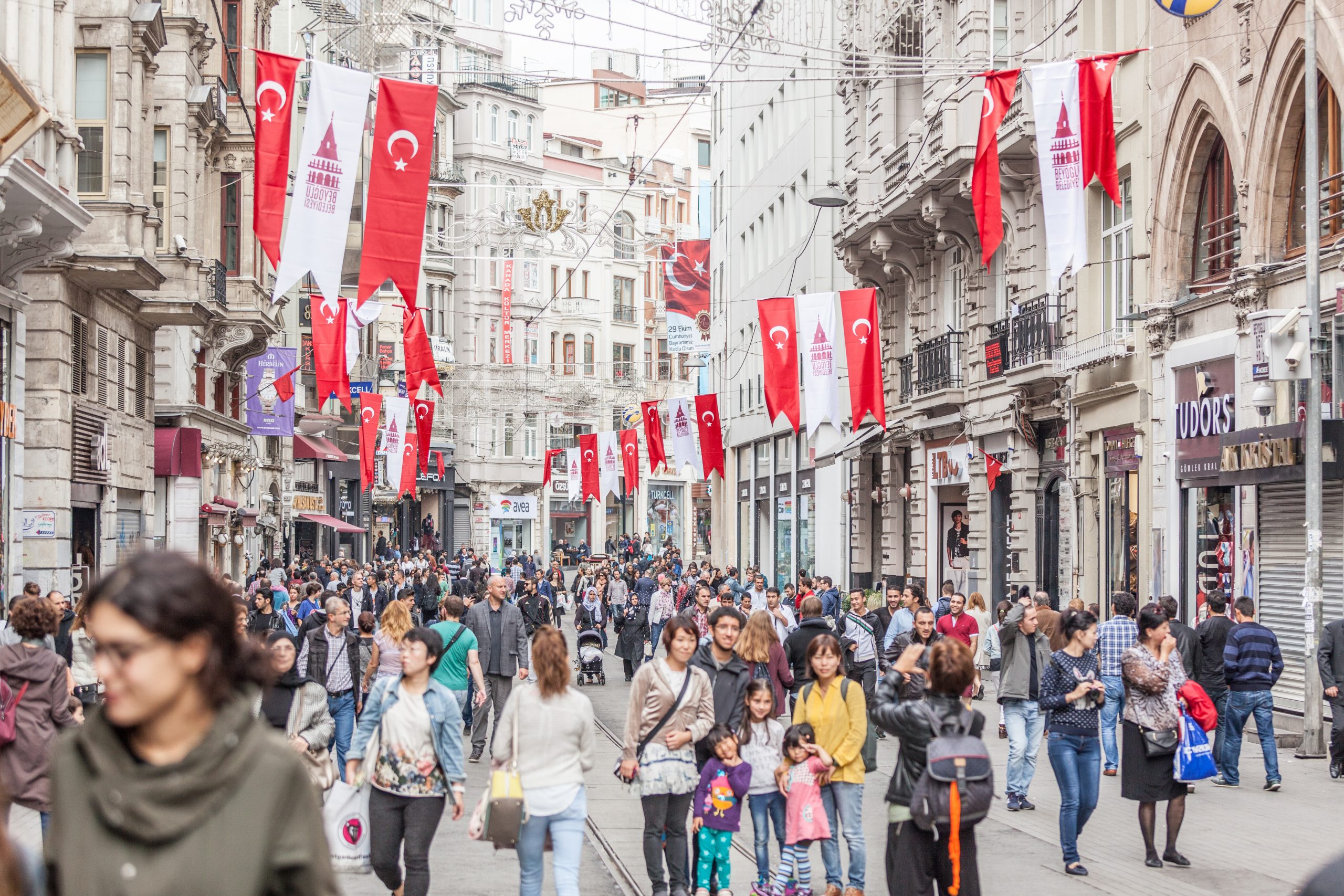 Banderas turcas en Estambul