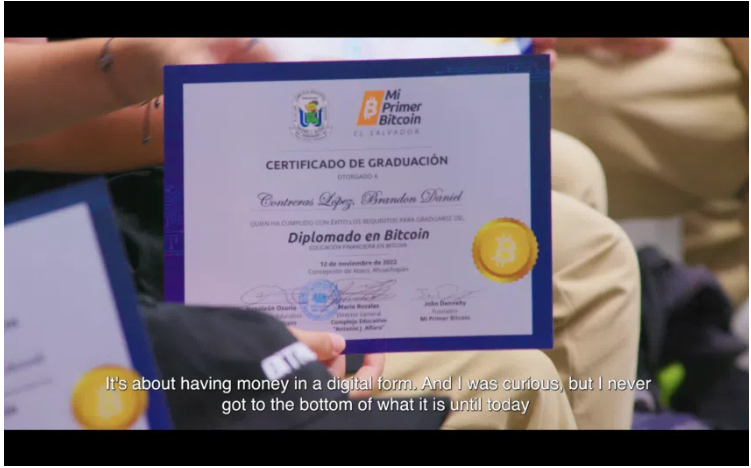 Certificado de diploma Mi Primer Bitcoin