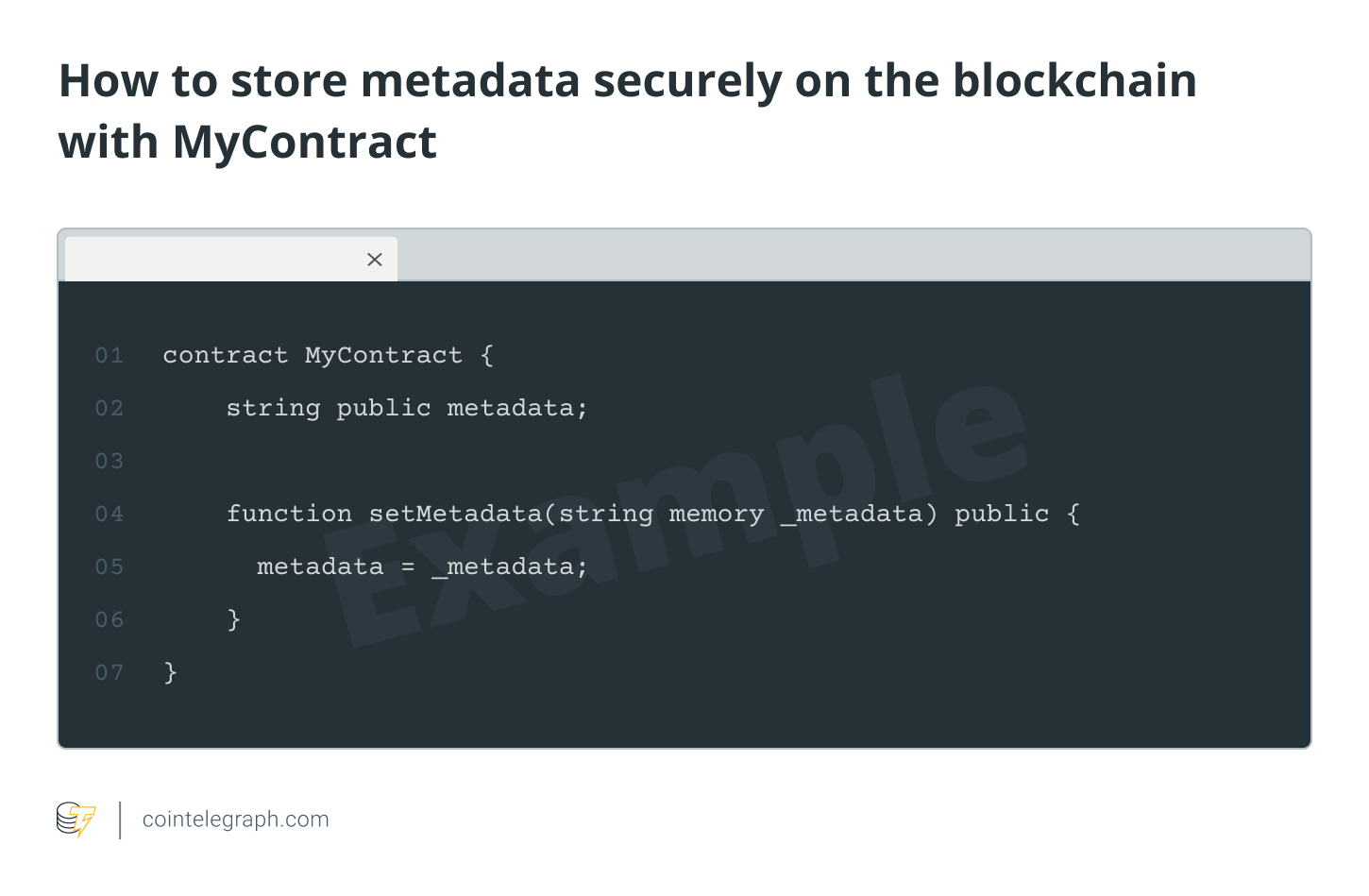 Cómo almacenar metadatos de forma segura en blockchain con MyContract