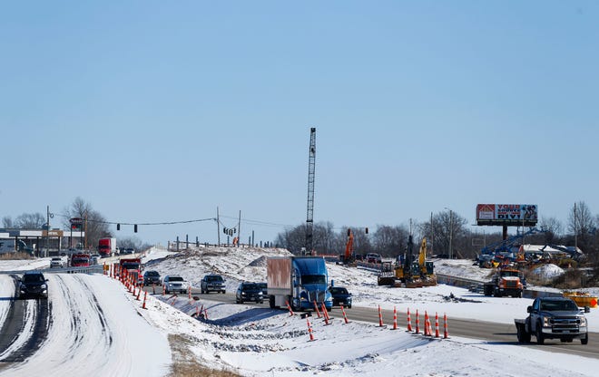 Construcción en la intersección de la autopista estatal 125 y la autopista estadounidense 60 el martes 16 de enero de 2024. El MoDOT inició la construcción del proyecto de intercambio de $20,4 millones el año pasado y se espera que esté terminado a fines de 2024.