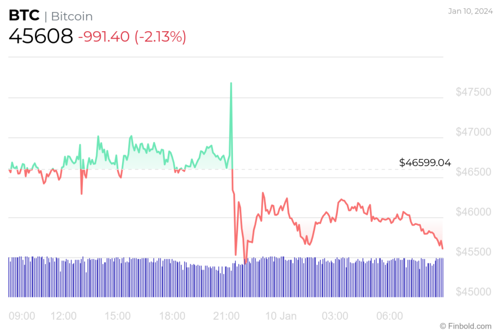 Gráfico BTC de 24 horas.  Fuente: Finbold