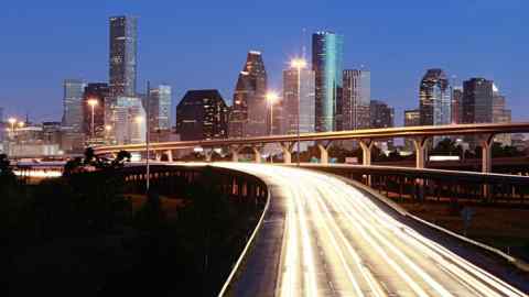 El horizonte de Houston por la noche