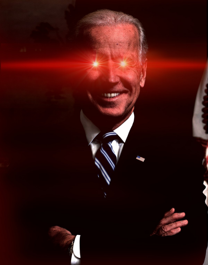 Joe Biden con ojos láser