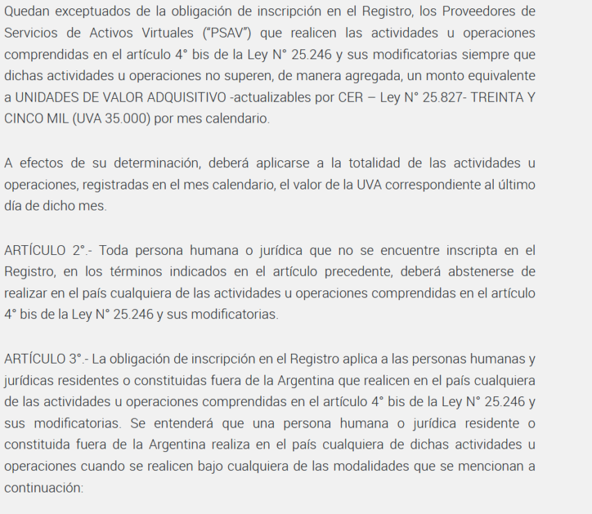 operadores con criptomonedas en Argentina tendrán que registrarse