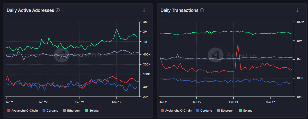 Cardano contra Solana.