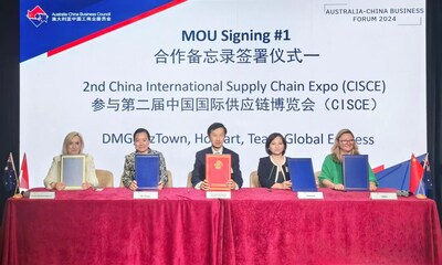 China International Exhibition Center Group Corporation firmó acuerdos de memorando de entendimiento con DMG, Oz-Town, Team Global Express y Homart Pharmaceuticals durante su gira australiana.