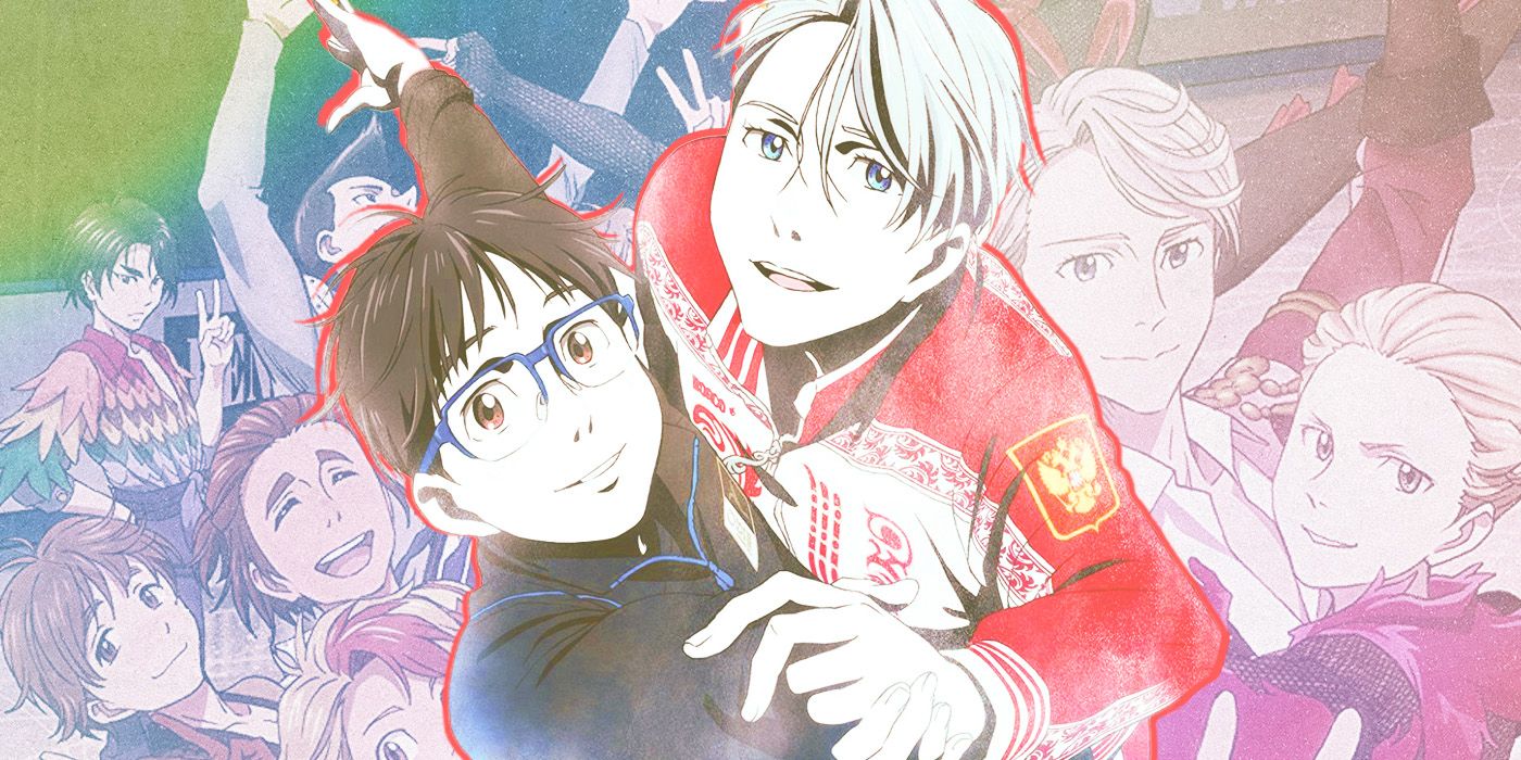 Yuri y Victor de Yuri on Ice con sus uniformes de skate