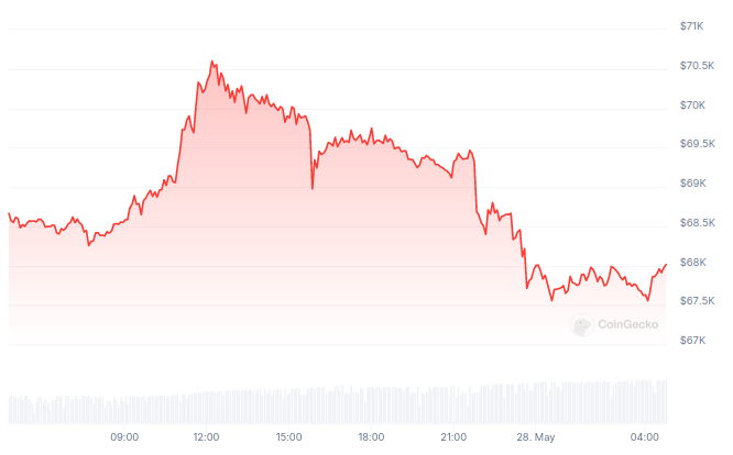 Evolución del precio de Bitcoin (BTC) - 24 horas