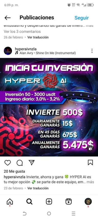 Promoción de Hyper AI en Venezuela a través de Instagram. Fuente: X/@LucianoFinanzas