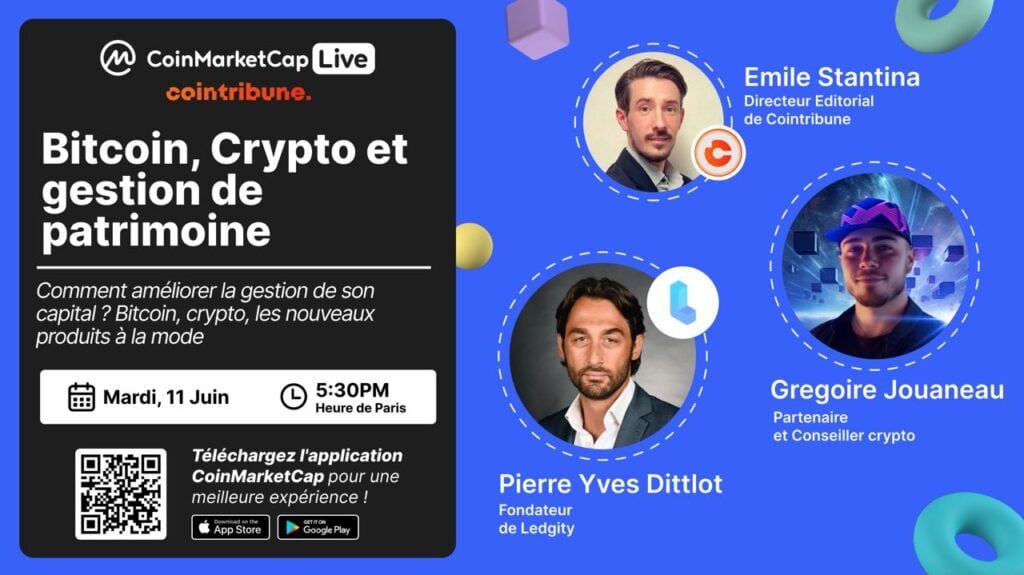 Cripto: Póster para el podcast de CMC sobre gestión patrimonial con criptomonedas