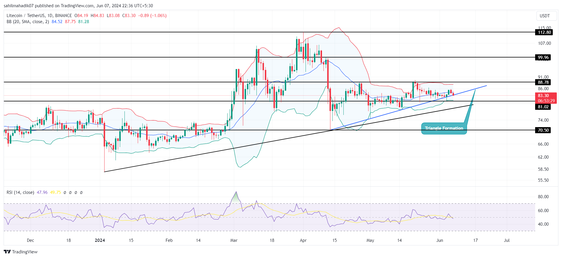 BINANCE:Gráfico LTCUSDT 