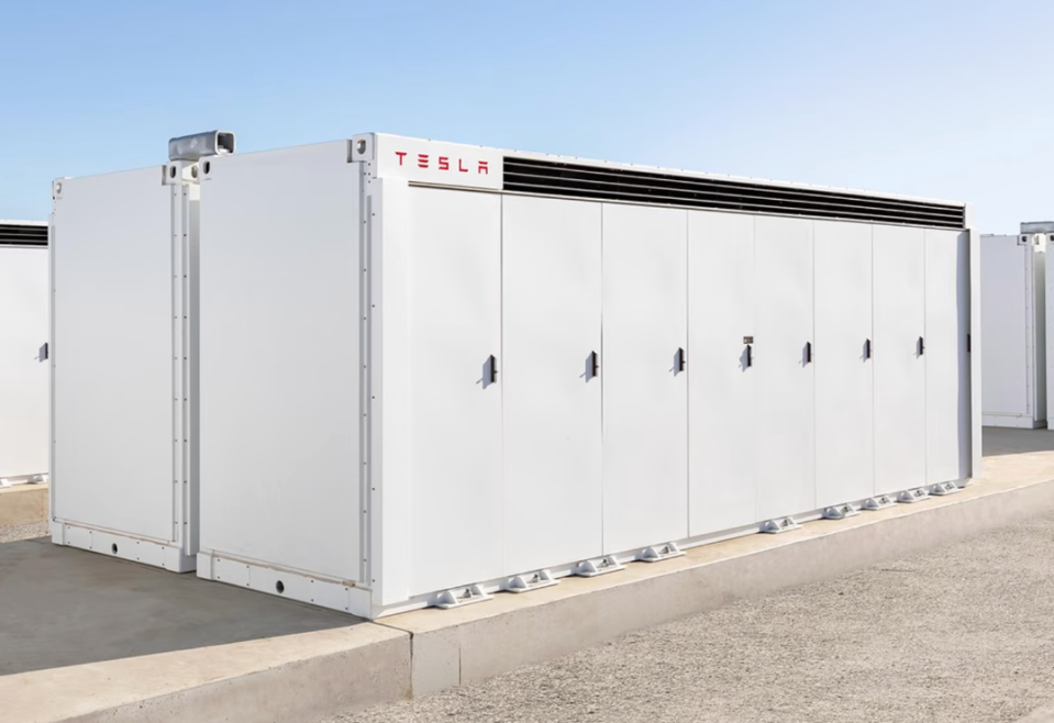 Una unidad de almacenamiento de energía Megapack de Tesla (crédito: Tesla.com)