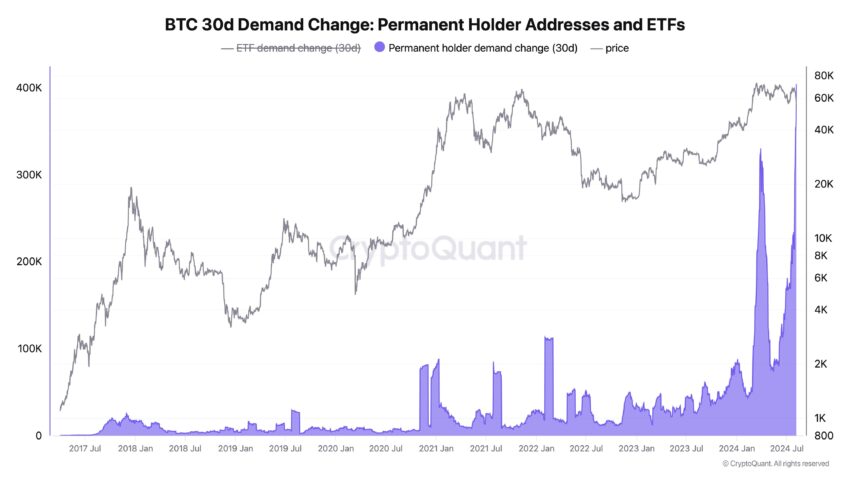 Cambio en la demanda de Bitcoin. 