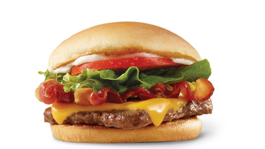 Imagen de la hamburguesa con queso y tocino de Wendy's Junior