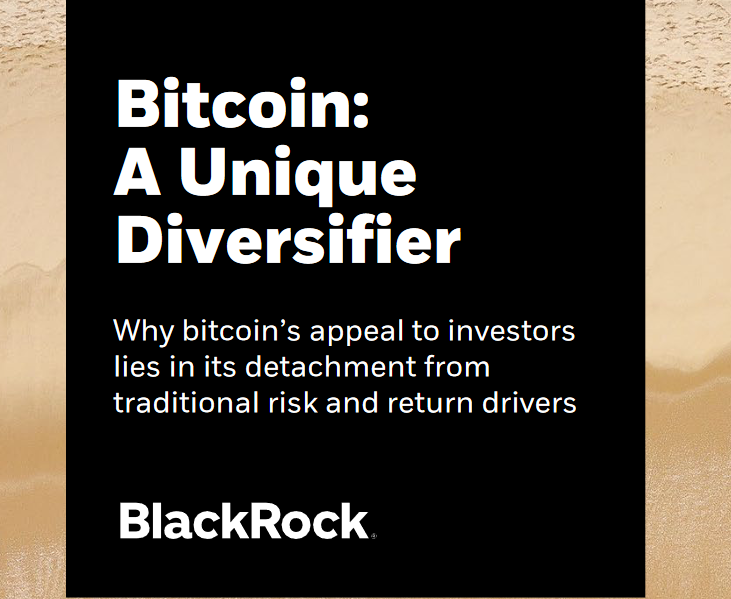 El nuevo informe de BlackRock destaca el potencial de Bitcoin como un activo único para la diversificación de portafolios, gracias a su descentralización y baja correlación con los activos tradicionales.