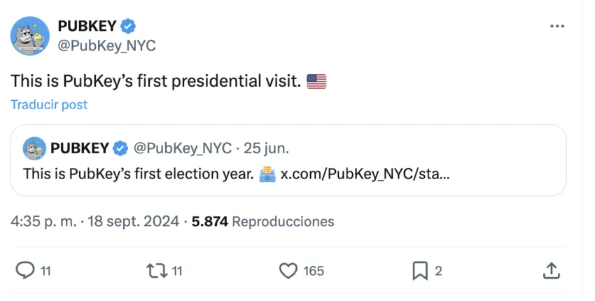 El bar en Nueva York confirmó la visita de Donald Trump y su pago en Bitcoin.