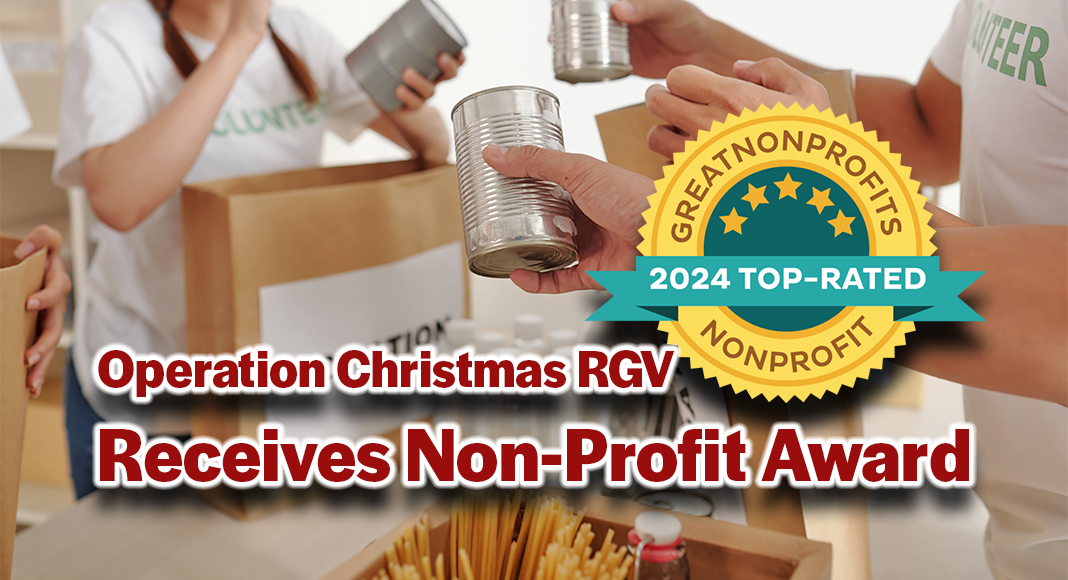 Operation Christmas RGV se enorgullece de anunciar que ha sido distinguida con el prestigioso premio Top-Rated Nonprofit 2024 de GreatNonprofits.org. Logotipo de cortesía. Imagen con fines ilustrativos