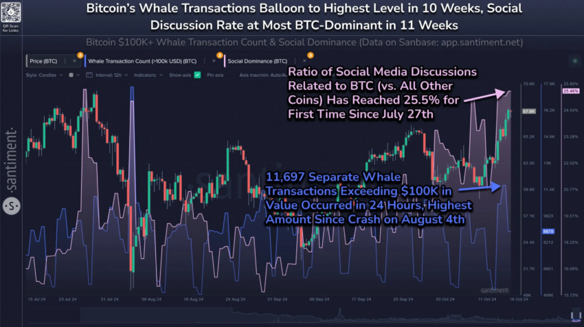 Transacción de ballenas de Bitcoin y debate en los medios. 