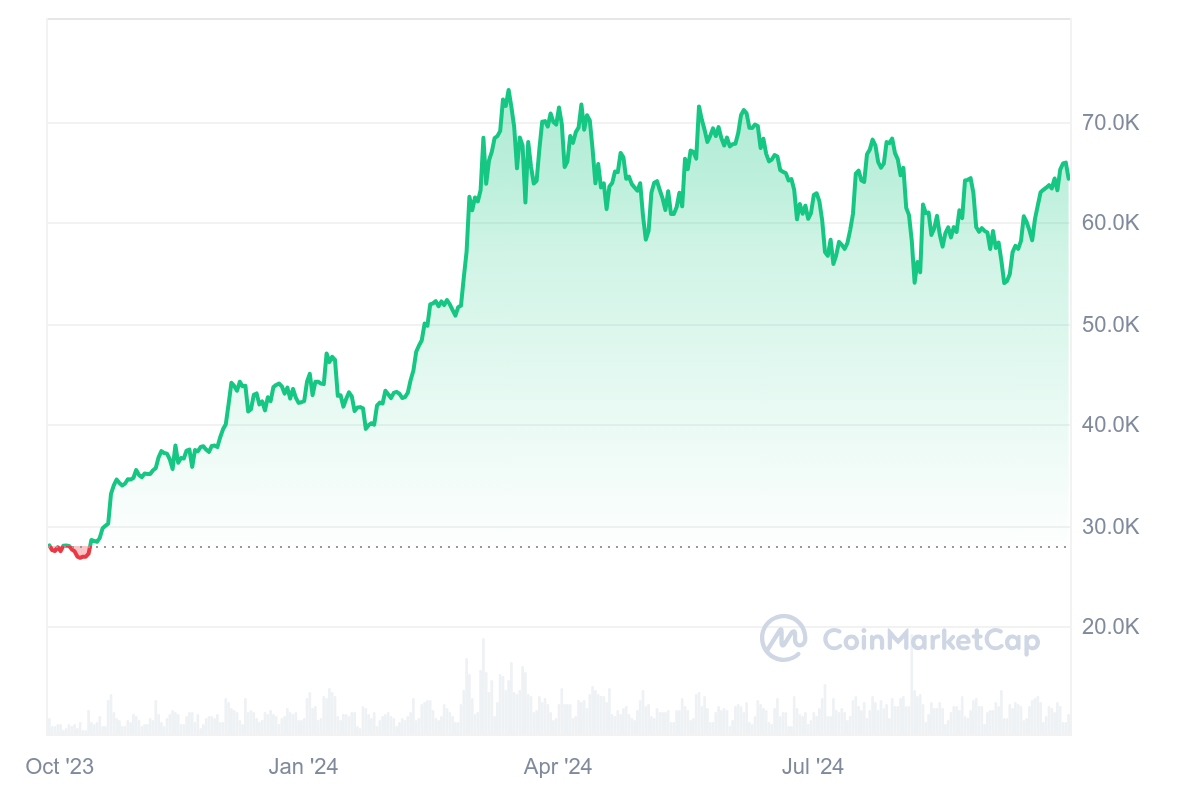 Bitcoin, la principal criptomoneda por capitalización de mercado, alcanzó un nuevo máximo histórico en marzo de 2024, cuando superó los 73.000 dólares, lo que atrajo a inversores de todo el mundo.