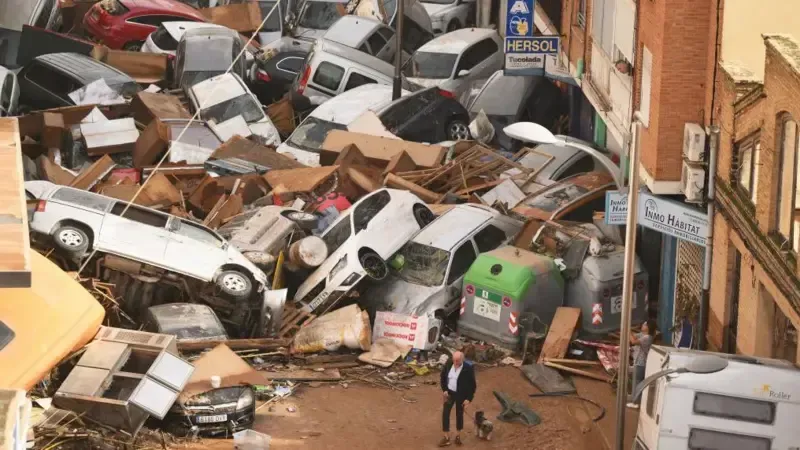 Impacto de las inundaciones en Valencia, España. Fuente: BBC