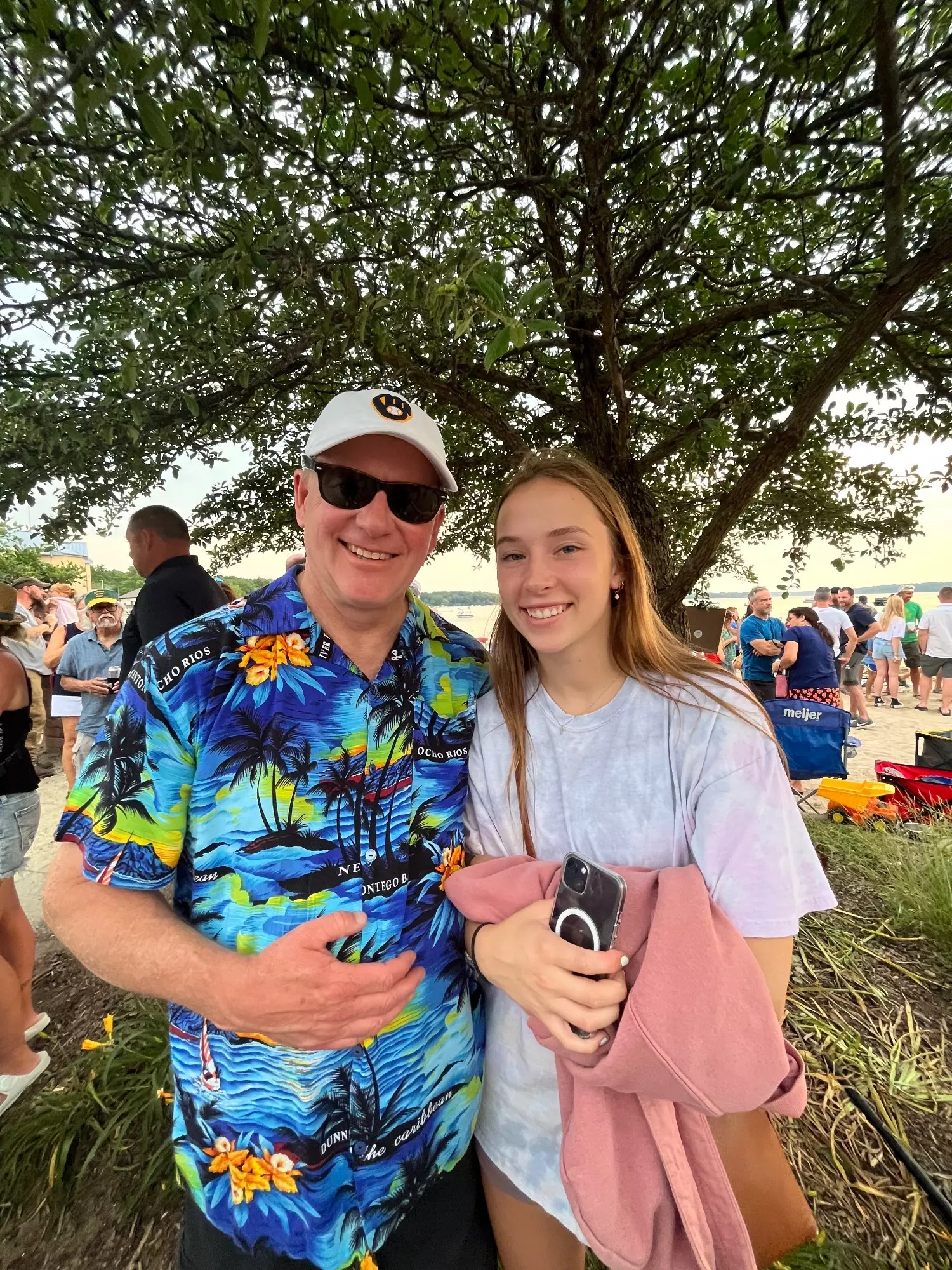 Sarah Wegener con su papá