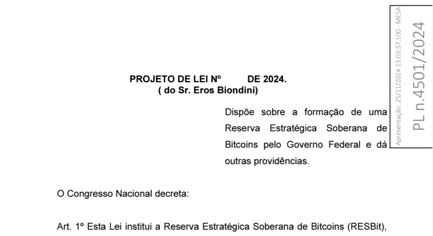 Diputado quiere que Brasil, al igual que Estados Unidos, también cree una reserva de Bitcoin. Fuente: Cámara de Diputados de Brasil